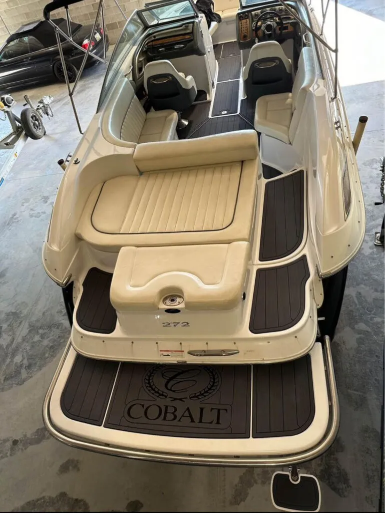 Freshly reupholstered boat seating
